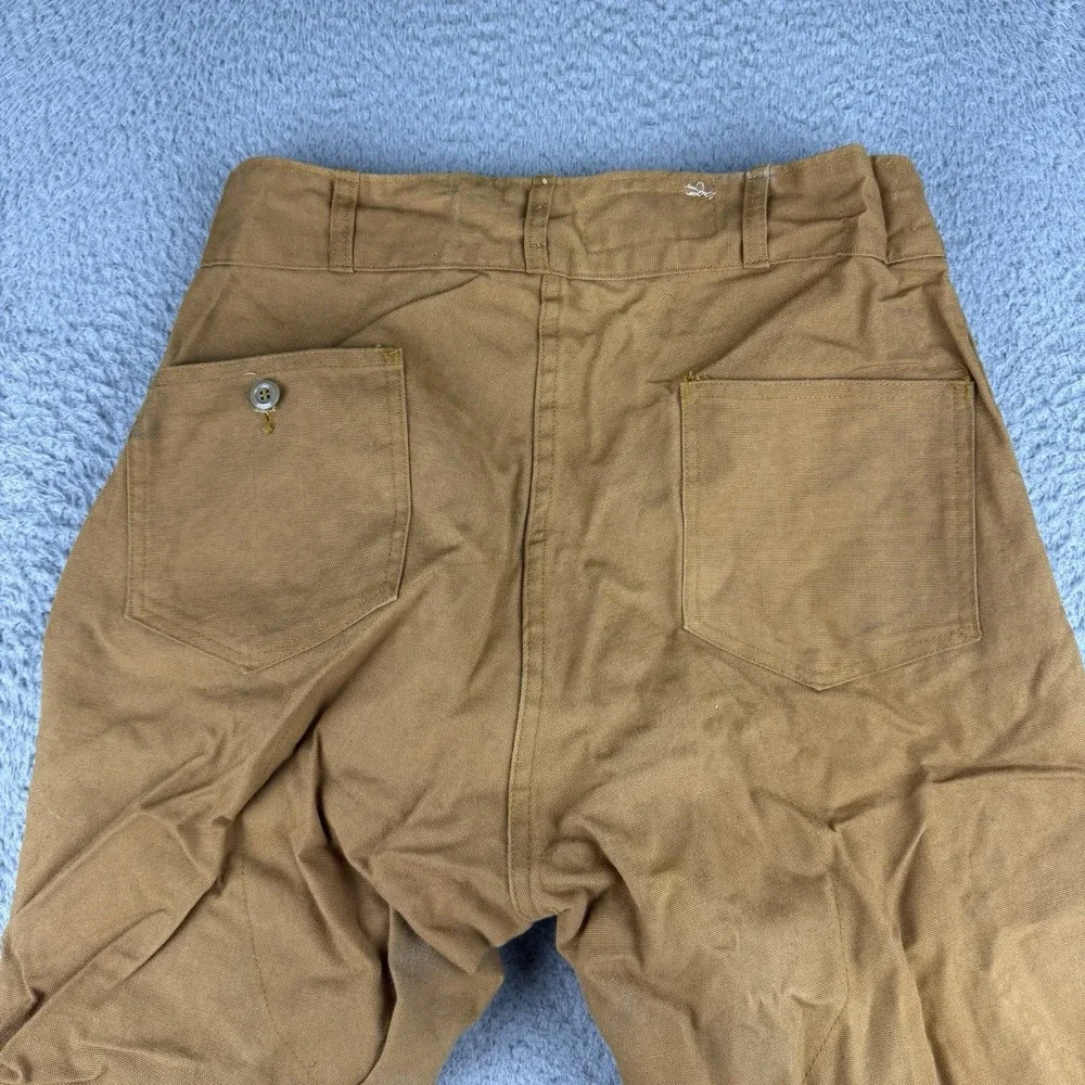Vintage 70s Red Head Bone-Dry Pants 36x29 Double Knee Hunting Duck Canvas Tan